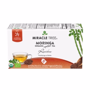 Miracle Tree Organic Moringa Herbal Tea Bags Caffeine Free 25 Count