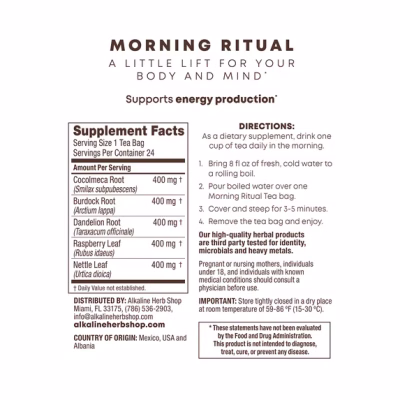 Morning Ritual Tea Supplement Energy Tea