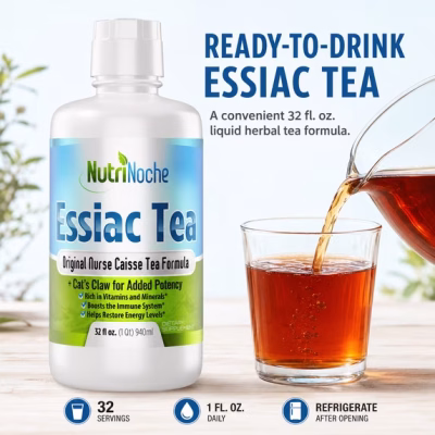 NutriNoche 5 Herb Essiac Tea Ready to Drink Liquid Herbal Blend 32 fl oz