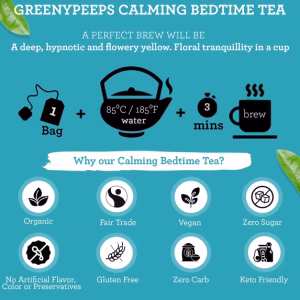 Organic Calming Bedtime Tea Sleep Support Nighttime Tea 15 Tea Bags