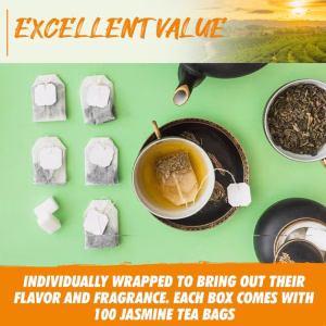 Organic Jasmine Green Tea 100 Individually Wrapped Tea Bags