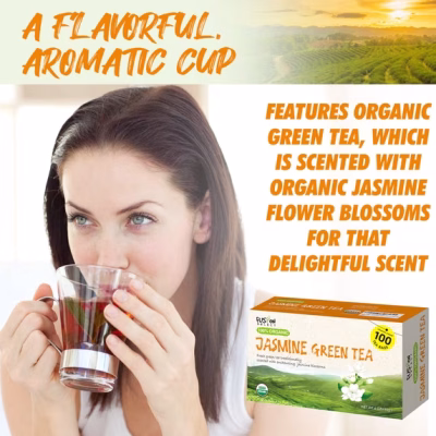 Organic Jasmine Green Tea 100 Individually Wrapped Tea Bags