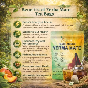 Organic Yerba Mate Tea Natural Energy & Focus Support 30 Servings