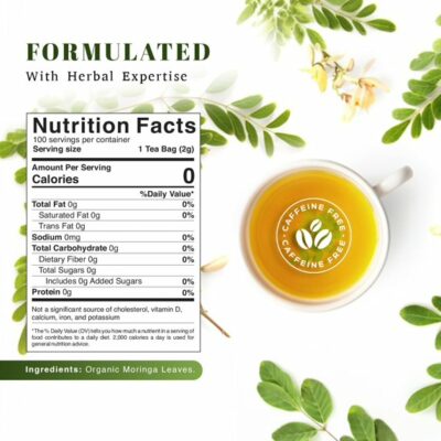Oxify Organic Moringa Leaves Herbal Tea 100 Eco Friendly Tea Bags