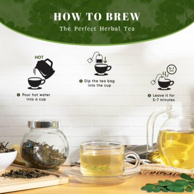 Oxify Organic Moringa Leaves Herbal Tea 100 Eco Friendly Tea Bags