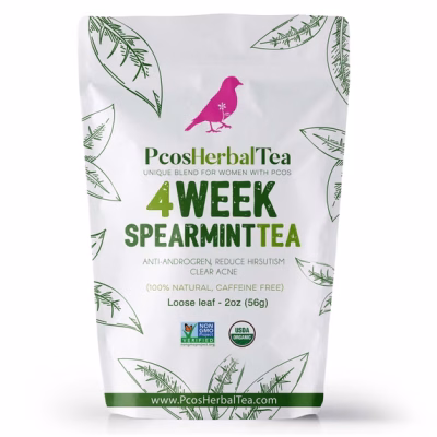 PCOS Spearmint Organic Tea helps unwanted hair clear acne healthy skin Loose Leaf