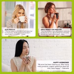 PCOS Spearmint Organic Tea helps unwanted hair clear acne healthy skin Loose Leaf