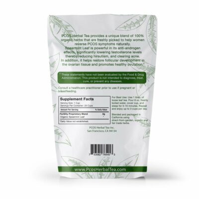 PCOS Spearmint Organic Tea helps unwanted hair clear acne healthy skin Loose Leaf