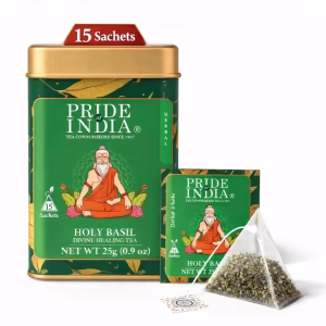 Pride Of India Holy Basil Herbal Tea 15 Pyramid Tea Bags