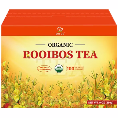 Soeos Organic Rooibos Tea 9oz USDA Organic 100 Rooibos Tea Bags