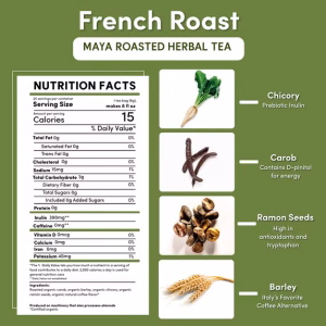 Teeccino French Roast Herbal Tea Natural Energy 25 Tea Bags