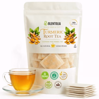 Turmeric Root Pieces Tea 100% Natural Herbal Infusion Anti-Inflammatory 30 Teabags