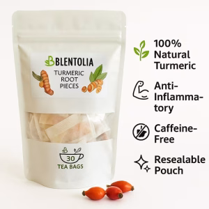 Turmeric Root Pieces Tea 100% Natural Herbal Infusion Anti-Inflammatory 30 Teabags