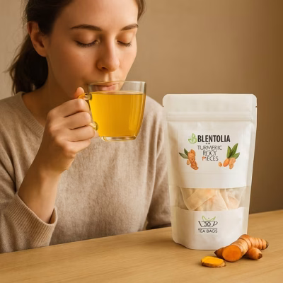 Turmeric Root Pieces Tea 100% Natural Herbal Infusion Anti-Inflammatory 30 Teabags