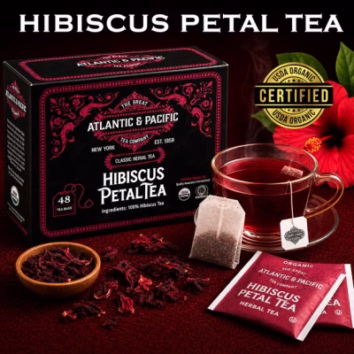 A&P Hibiscus Tea Bags 48 Count Hibiscus Petal Herbal Tea