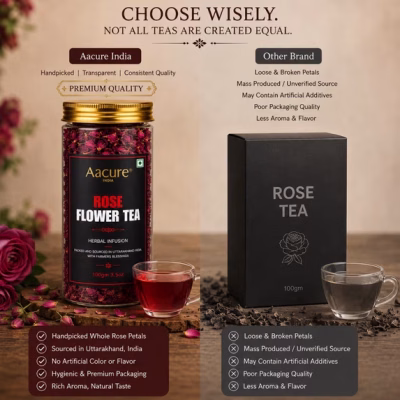 Aacure Rose Flower Tea 120+Cups 3oz Natural Whole Dried Rose Petals from Himalayas