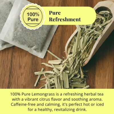 Akshit 50 Lemongrass Tea Bags 100% Natural Lemongrass Leaves Herbal Tea