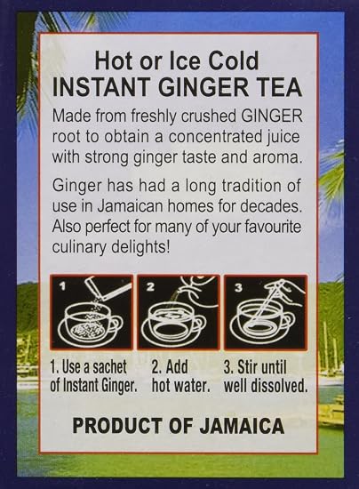 Caribbean Dreams Instant Ginger Tea Un-Sweetened 14 Sachets