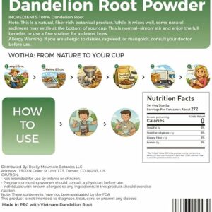 Dandelion Root Powder 125g 100% Natural & Pure Premium Herbal Tea