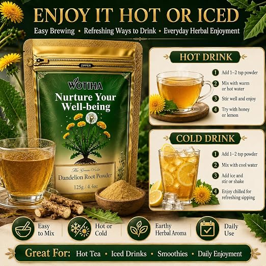Dandelion Root Powder 125g 100% Natural & Pure Premium Herbal Tea