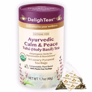 DelighTeas Tulsi Holy Basil Tea 100 Eco-friendly Pyramid Tea Bags