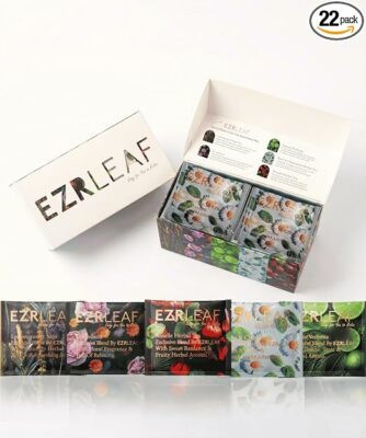 EZR LEAF Pura Herbal Tea Sampler 22 Teabags Tea Variety Gift Set