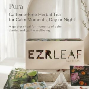 EZR LEAF Pura Herbal Tea Sampler 22 Teabags Tea Variety Gift Set