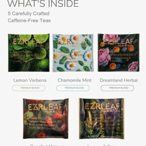 EZR LEAF Pura Herbal Tea Sampler 22 Teabags Tea Variety Gift Set