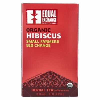 Equal Exchange Organic Hibiscus Herbal Tea Caffeine-Free 20 Tea Bags