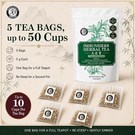 Herb Guru Herbal Tea Caffeine Free 5 Tea Bags