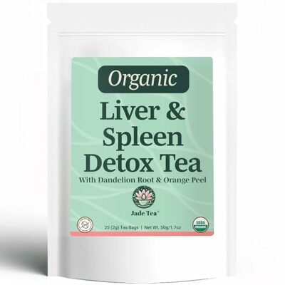 Jade Tea Organic Liver & Spleen Detox Tea Dandelion Root & Orange Peel 25 Teabags
