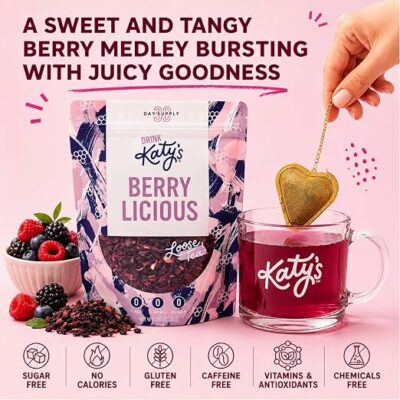 Katy’s Berry Loose Leaf Tea Fruity Herbal Tea Caffeine Free