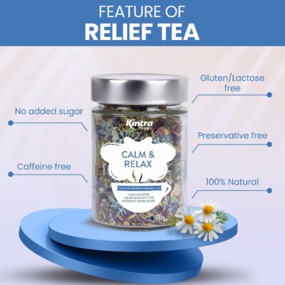 Kintra Foods Calm & Relax Loose Leaf Herbal Blend Caffeine Free Calming Tea 60g Jar