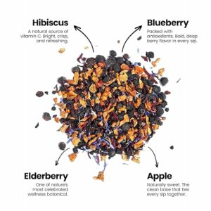 Leaf & Willow Blueberry Hibiscus Tea Loose Leaf Caffeine Free