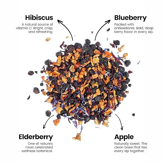 Leaf & Willow Blueberry Hibiscus Tea Loose Leaf Caffeine Free
