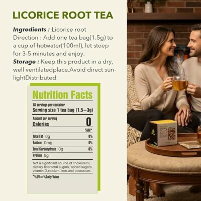 Licorice Tea Pure Herbal Tea Natural Ingredients 18 Tea Bags