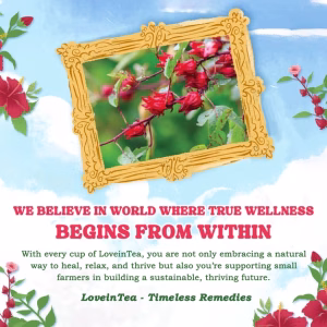 LoveinTea Hibiscus Herbal Tea Bags 100% Natural Vietnamese Hibiscus Blend 30 Tea Bags