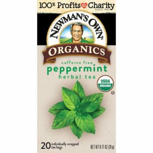 Newman's Own Organic Peppermint Tea Refreshing Mint Herbal Tea 20 Tea Bags