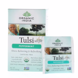 ORGANIC INDIA Tulsi Peppermint Herbal Tea Bags 18 Count