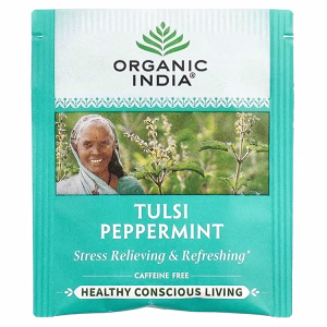 ORGANIC INDIA Tulsi Peppermint Herbal Tea Bags 18 Count