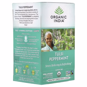 ORGANIC INDIA Tulsi Peppermint Herbal Tea Bags 18 Count
