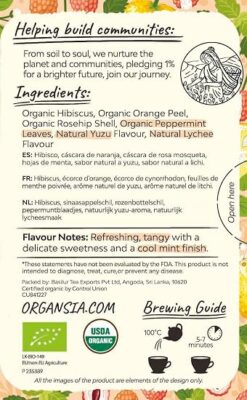 Organsia Herbal Tea Yuzu Lychee & Mint Flavor 18 Teabags