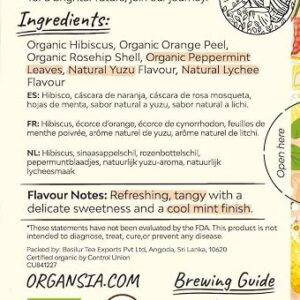 Organsia Herbal Tea Yuzu Lychee & Mint Flavor 18 Teabags