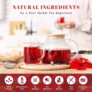 Oxify USDA Organic Hibiscus Loose Leaf Tea Caffeine Free 16 oz
