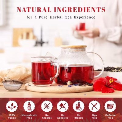 Oxify USDA Organic Hibiscus Loose Leaf Tea Caffeine Free 16 oz