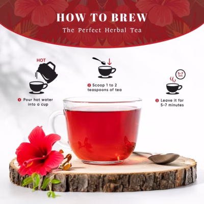 Oxify USDA Organic Hibiscus Loose Leaf Tea Caffeine Free 16 oz