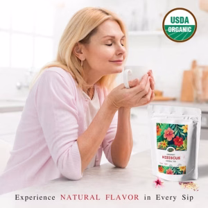 Oxify USDA Organic Hibiscus Loose Leaf Tea Caffeine Free 16 oz