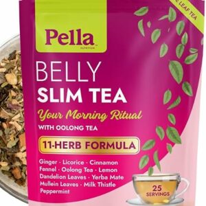 Pella Nutrition Belly Slim Caffeinated Loose Leaf Tea 25 Servings