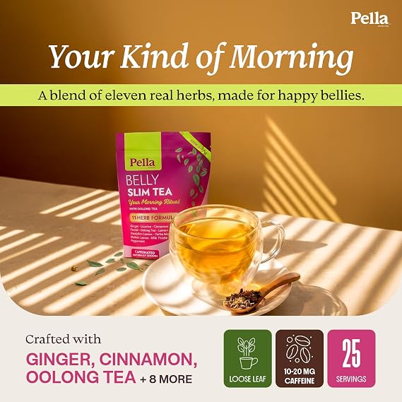 Pella Nutrition Belly Slim Caffeinated Loose Leaf Tea 25 Servings