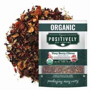 Positively Tea Organic Very Berry Citrus Herbal Tea Loose Leaf 16 Ounce